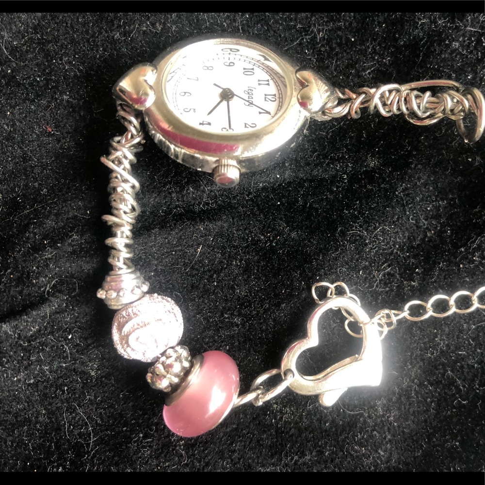 Beautiful in Pink and silver hues hand crafted watch - Picture 1 of 1